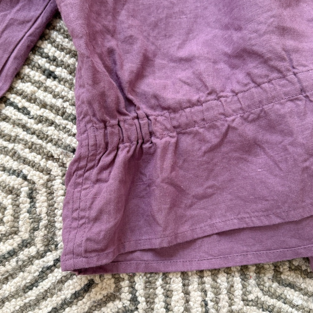 🏷️ SOLD • NOTPERFECTLINEN • Madrid Long Sleeve Linen Wrap Top in Dusty Lavender - Picture 8 of 13